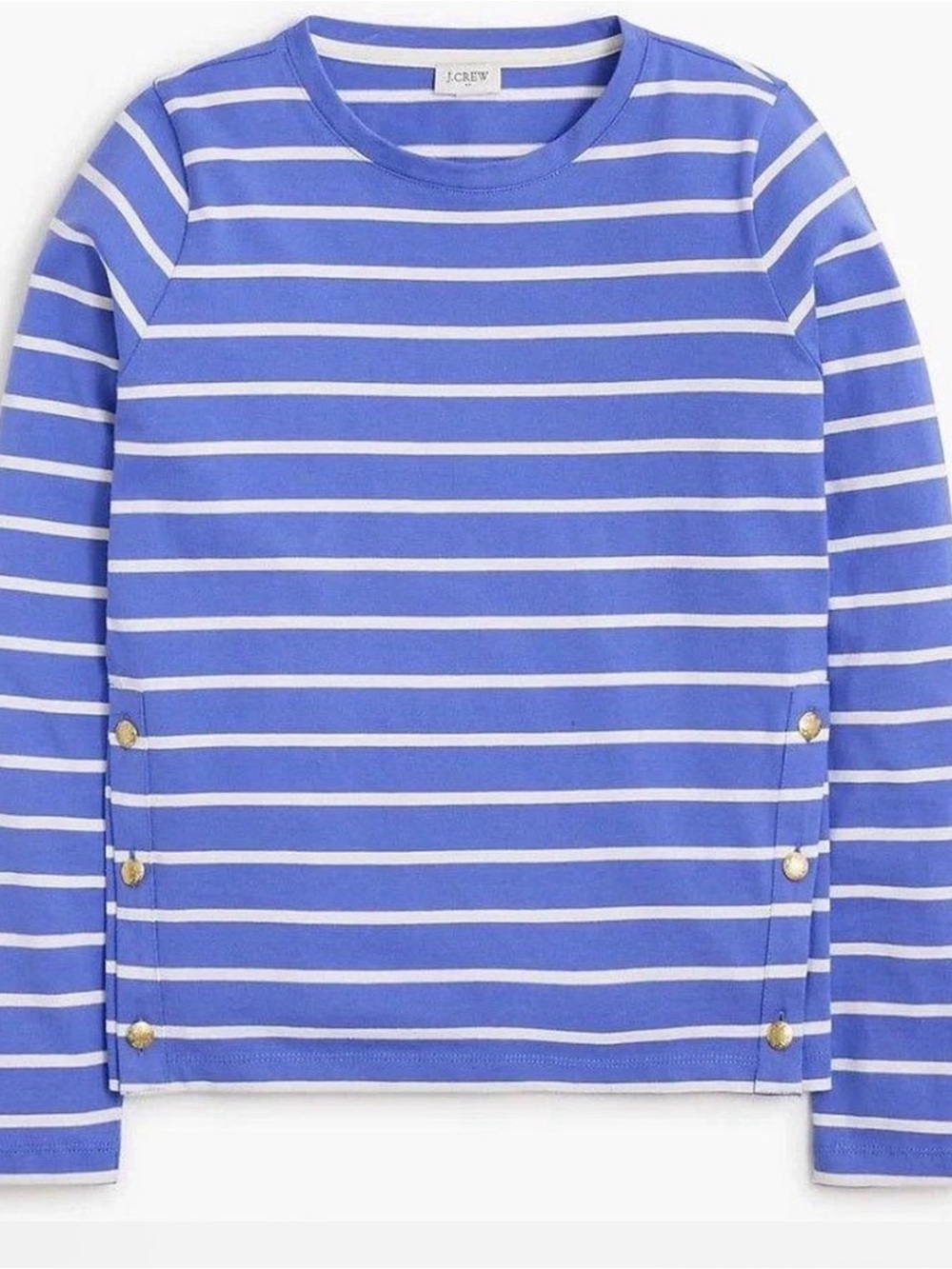 J. Crew Women's Blue & White Striped Long-Sleeve Top